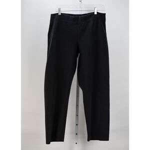 Eileen Fisher Black Stretch Chino Pant Elastic Waistband Sz Petite Large PL